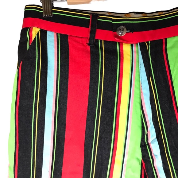 Loudmouth Golf Shorts Vertical Stripes Multicoloured Cotton Blend Men’s Waist 32 - Picture 2 of 9